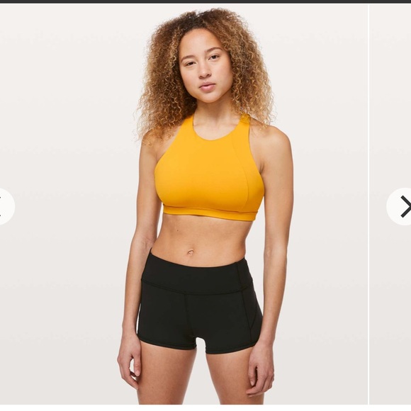 NWT Lululemon free to be serene high neck bra in honey lemon - Picture 4 of 10